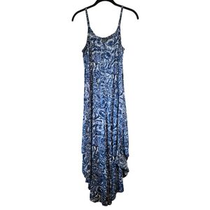 MSK Blue Paisley Harem Jumpsuit Wide Leg Palazzo Size M